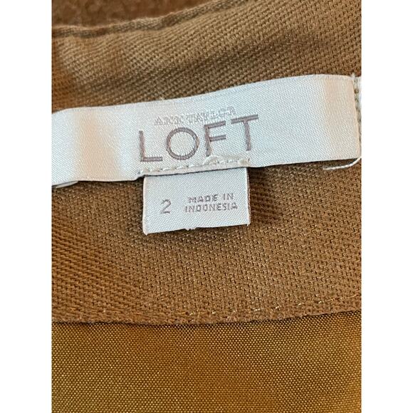 Ann Taylor LOFT Camel Tan wool A line skirt 2 - Picture 3 of 9